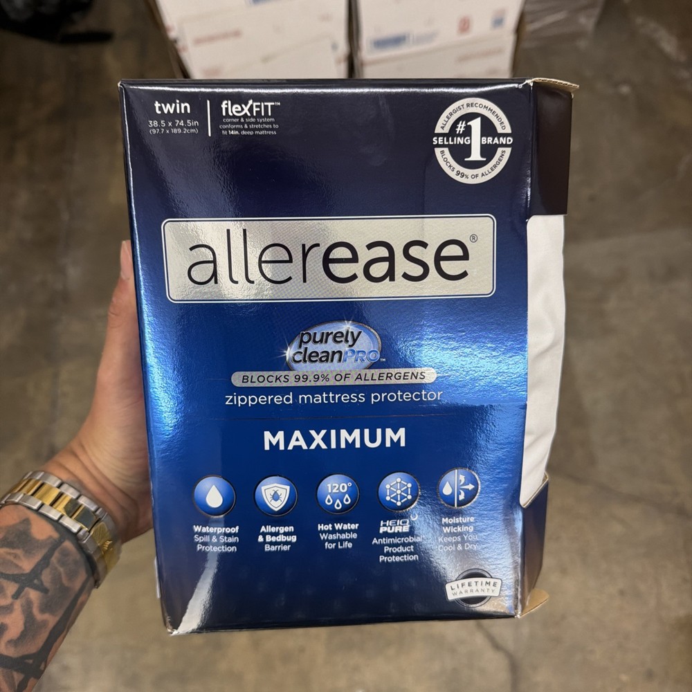 Twin  Maximum Bed Bug and Allergy Mattress Protector White - AllerEase