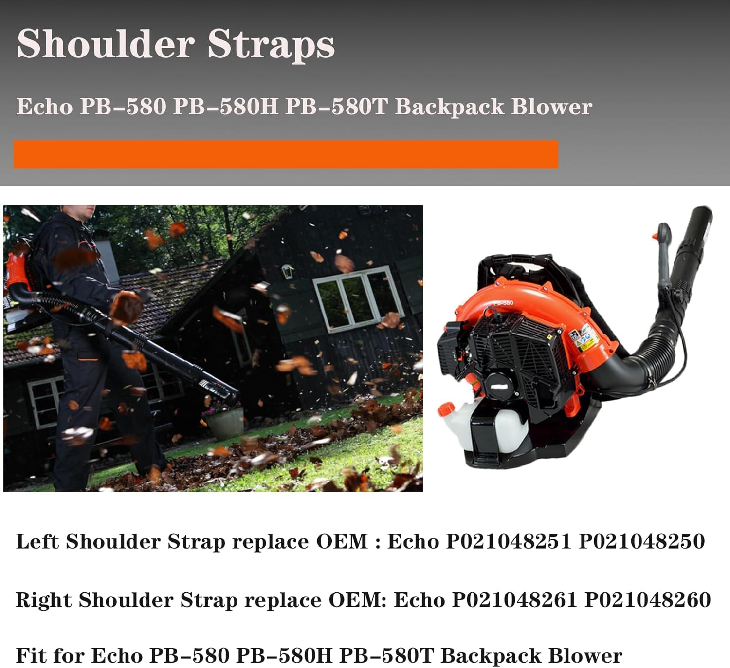 P021048250 P021048260 Left and Right Shoulder Straps for Echo PB-580 PB-580H PB-