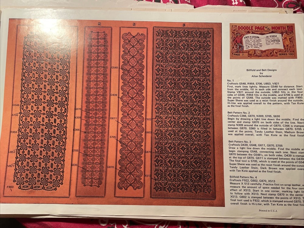Leather Craft Doodle Page, 7  10D