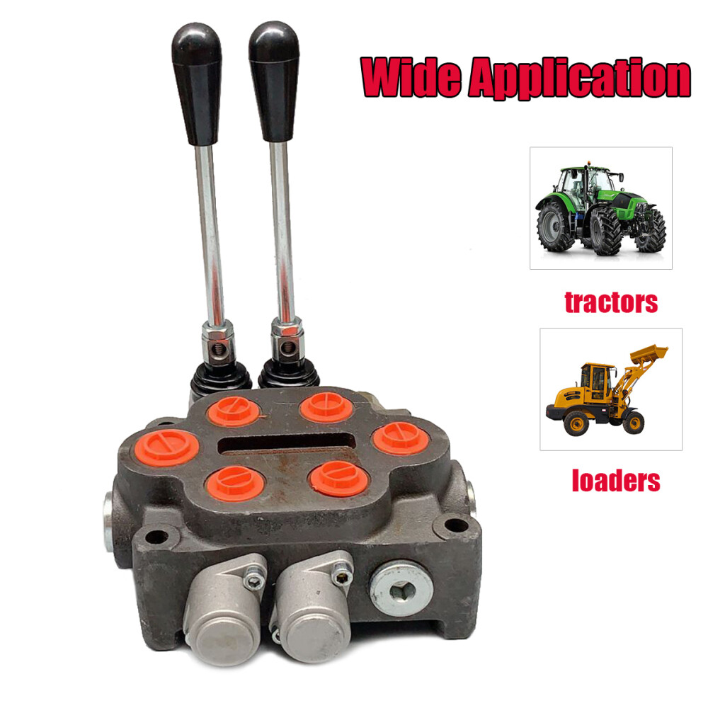 2 Spool 25 GPM Hydraulic Directional Control Valve Tractor Loader Double Acting