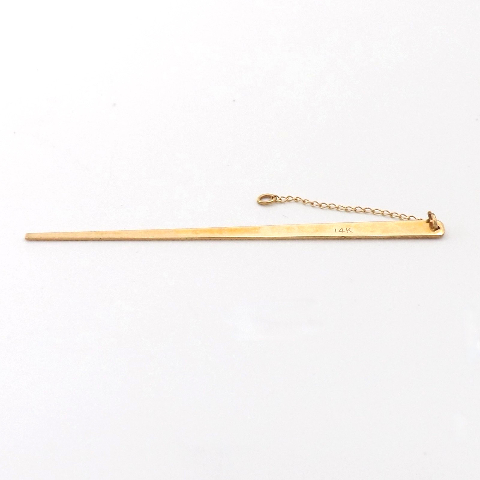 Solid 14k Yellow Gold Toothpick Charm Pendant Chatelaine Vintage 2in