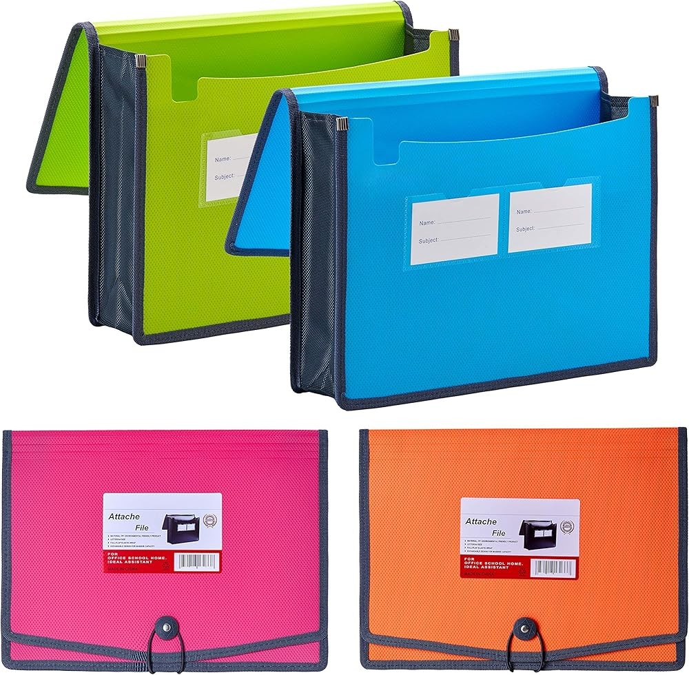 Plastic Expanding File Wallet Document Organizer with Elastic Cord &
