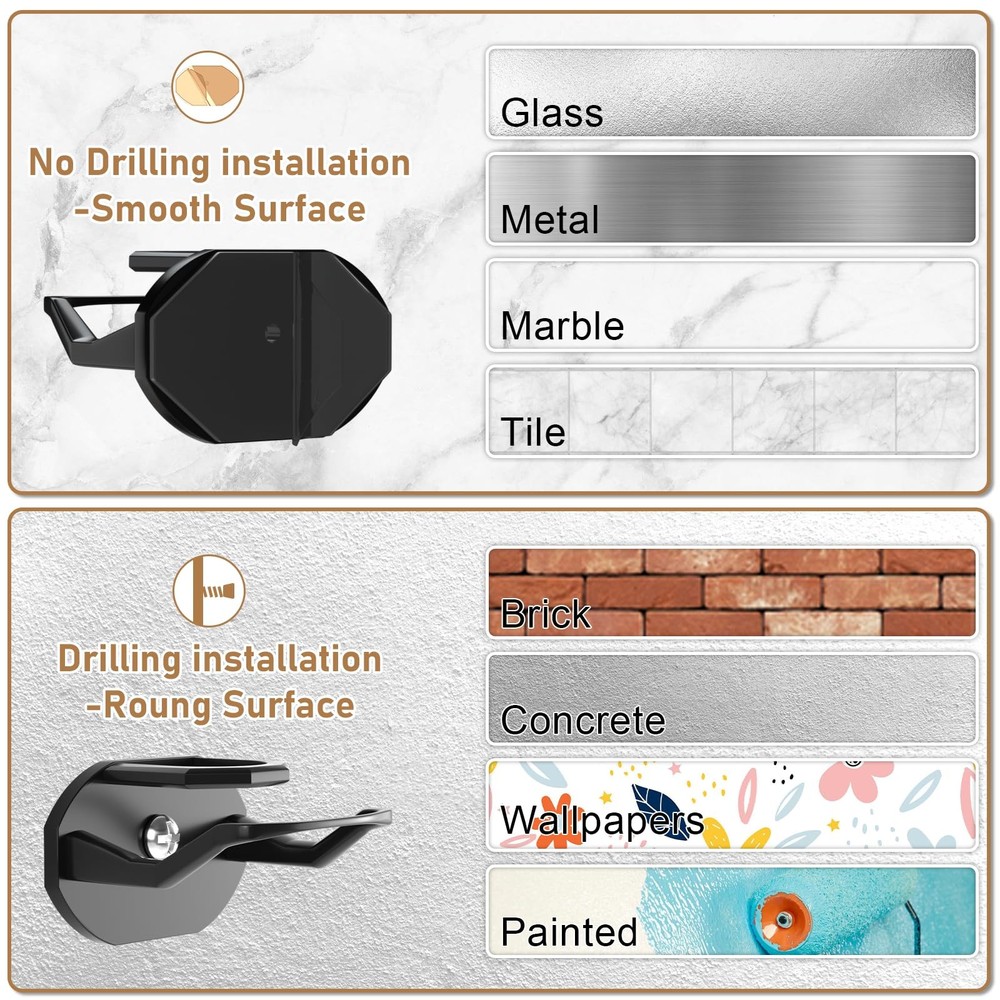 22 Pack Adhesive Hat Hooks for Wall, Super Strong Rack Small, Black