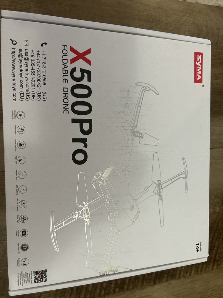 SYMA X500 PRO FOLDABLE DRONE W/ CAMERA AND CONTROLLER 2 BATTERIES IN CASE MANUAL