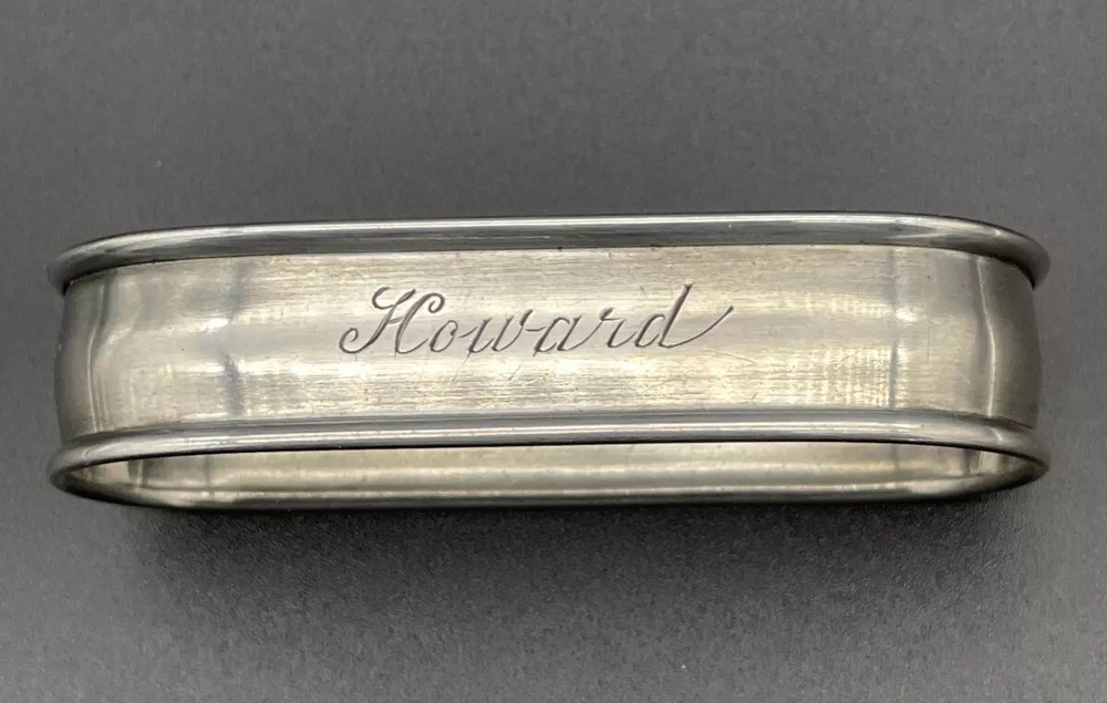 Sterling Silver Napkin Ring Engraved Name “Howard” Watrous