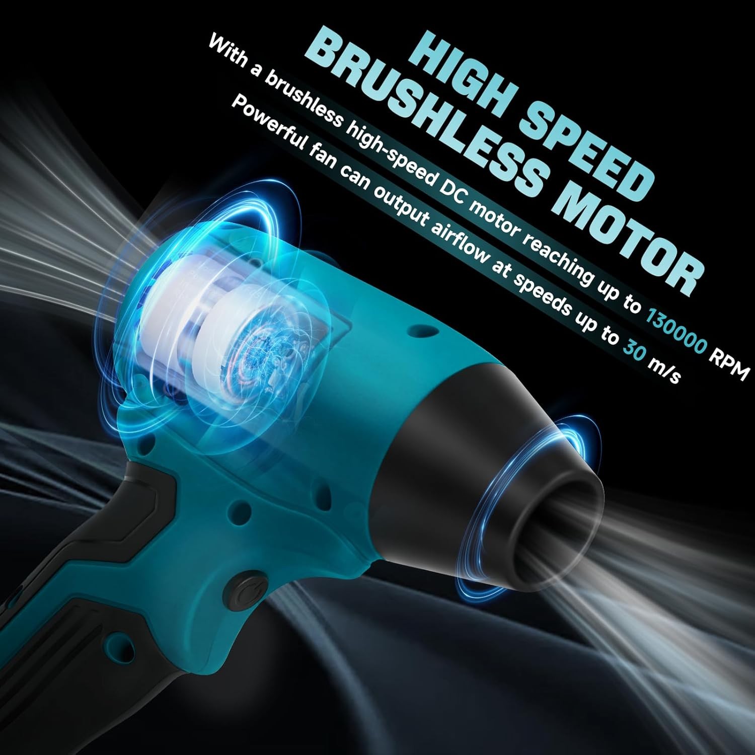 Cordless Handheld Turbo Blower for Makita 18V Battery Leaf Blower Power Jet Fan