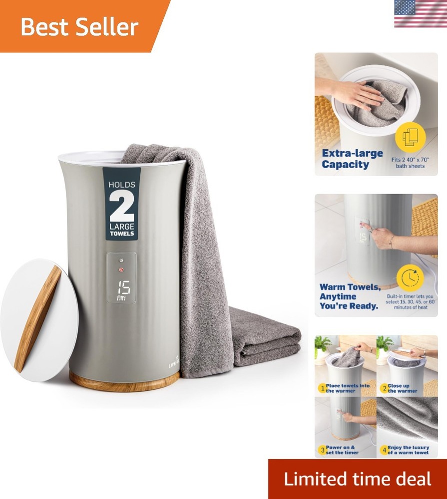 Towel Warmer Bucket Style Luxury Heater with LED Display Adjustable Timer