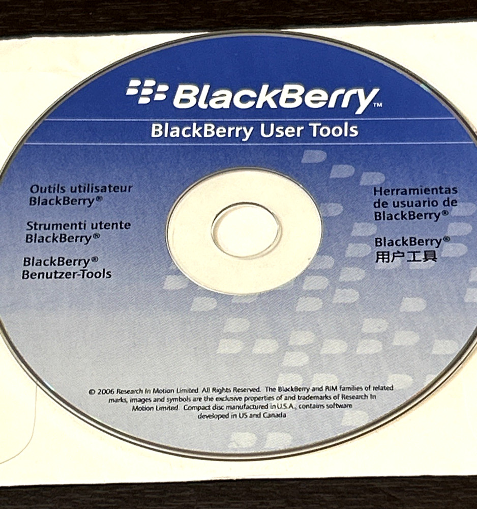 BlackBerry User Tools 2006 CD ROM USA