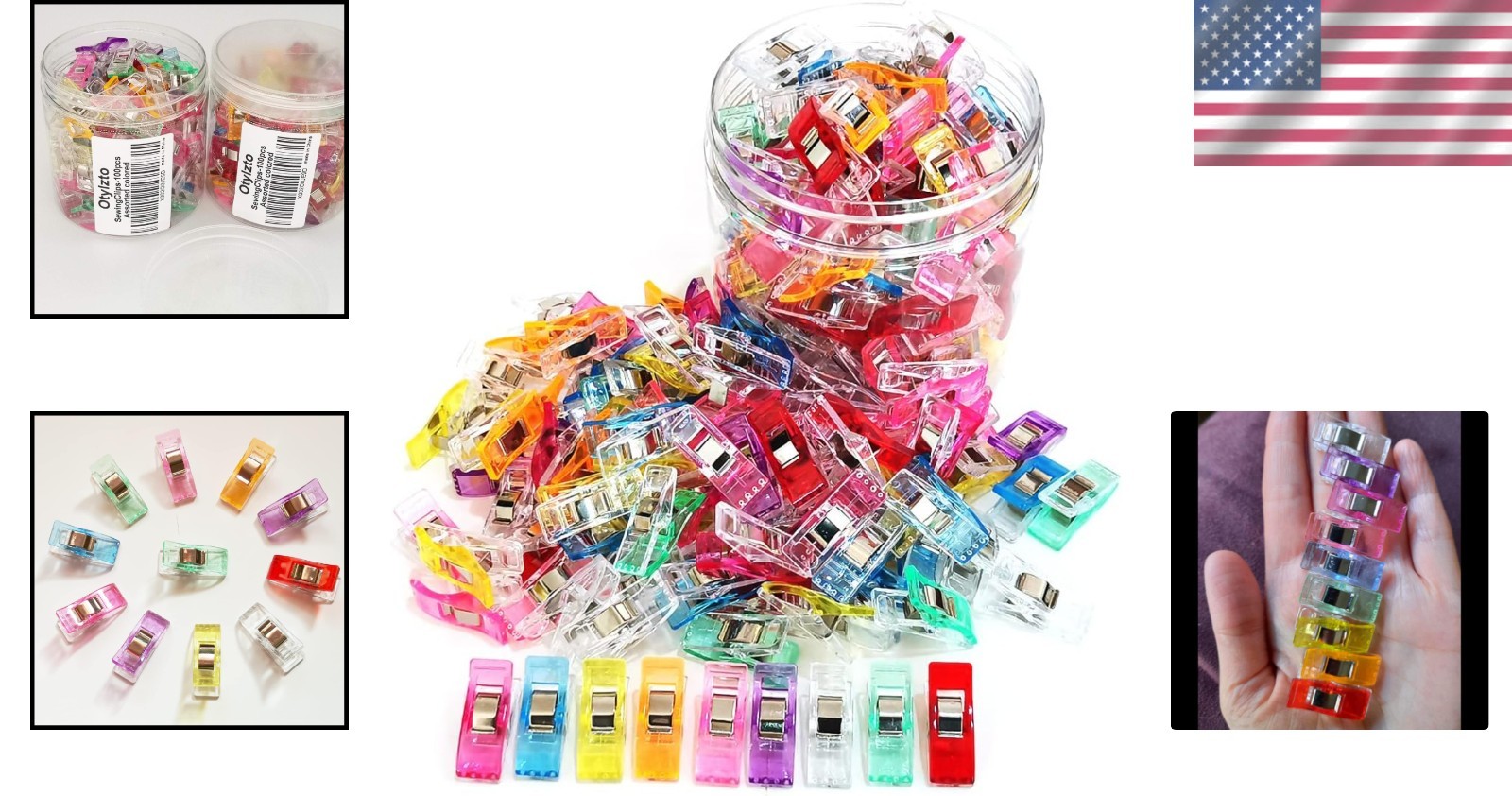 New Sewing Clips 100pcs Assorted Colors