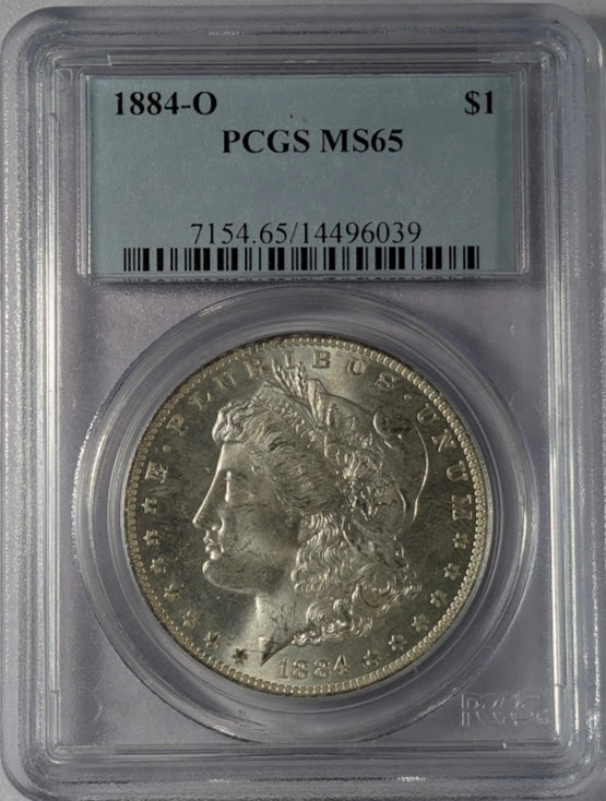 1884 O Morgan Silver Dollar PCGS MS-65