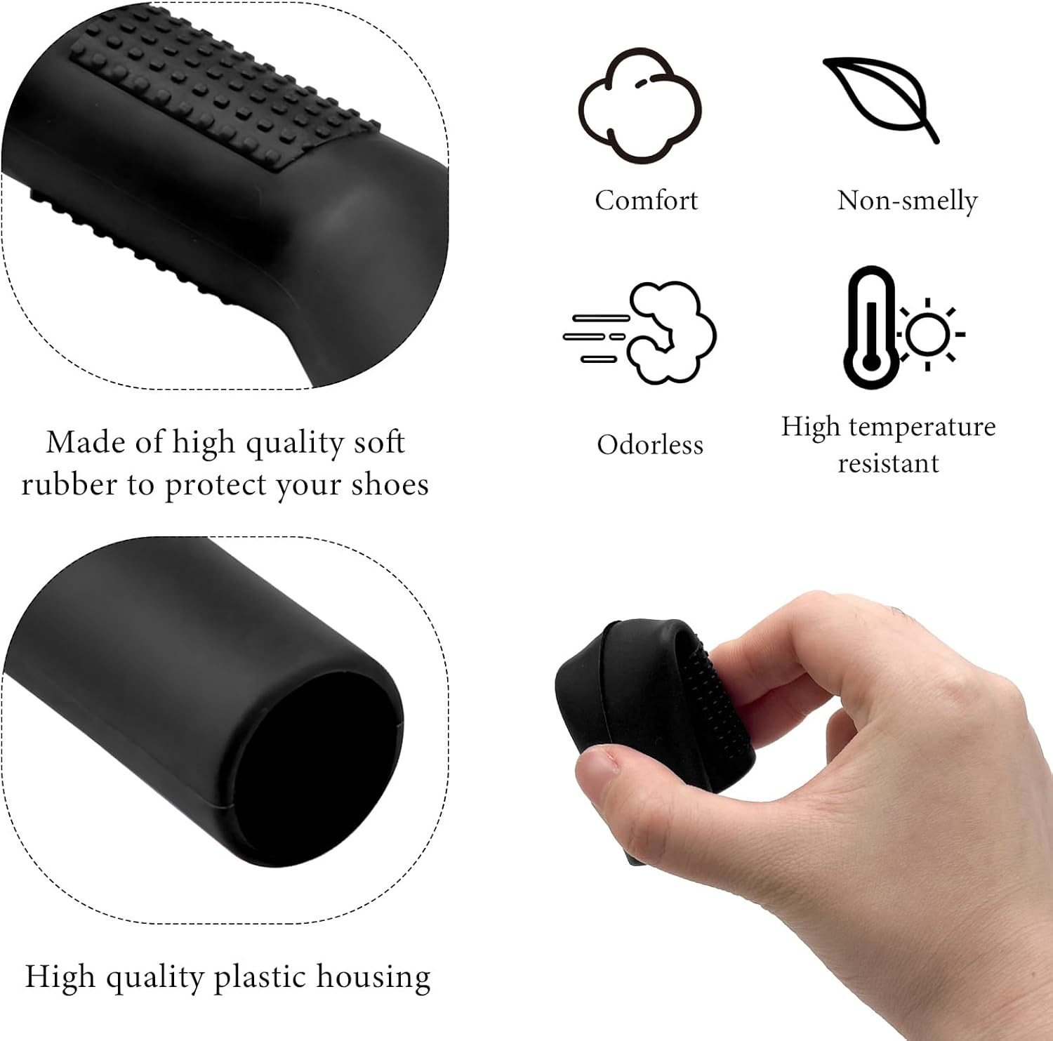 2PCS Motorcycle Rubber Gear Shift Lever Shoe Protector Universal Anti Black