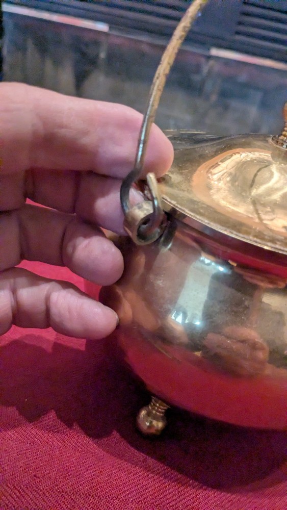 Solid Brass Smudge Pot Firestarter Cauldron W/Lid (No Wand) Excel. Cond.