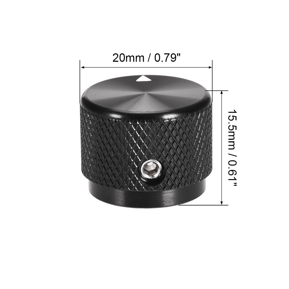 2pcs Volume Control Knobs Amplifier Guitar Potentiometer Finish Black Aluminum