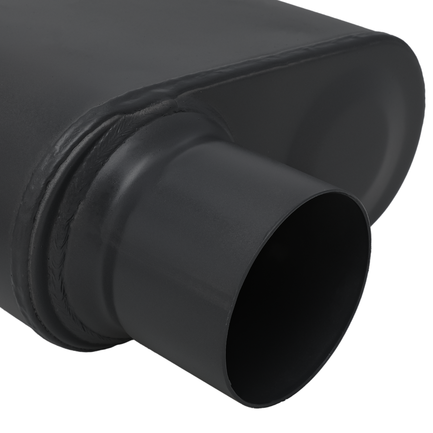 2 Pcs Black 2.25" Offset Inlet/Outlet Race Performance Chambered Exhaust Muffler