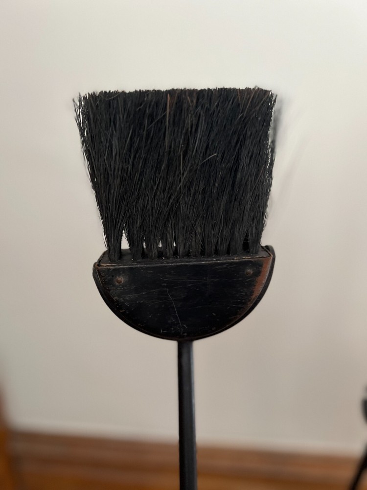 Mid Century Wood & Iron Fireplace Tool Set