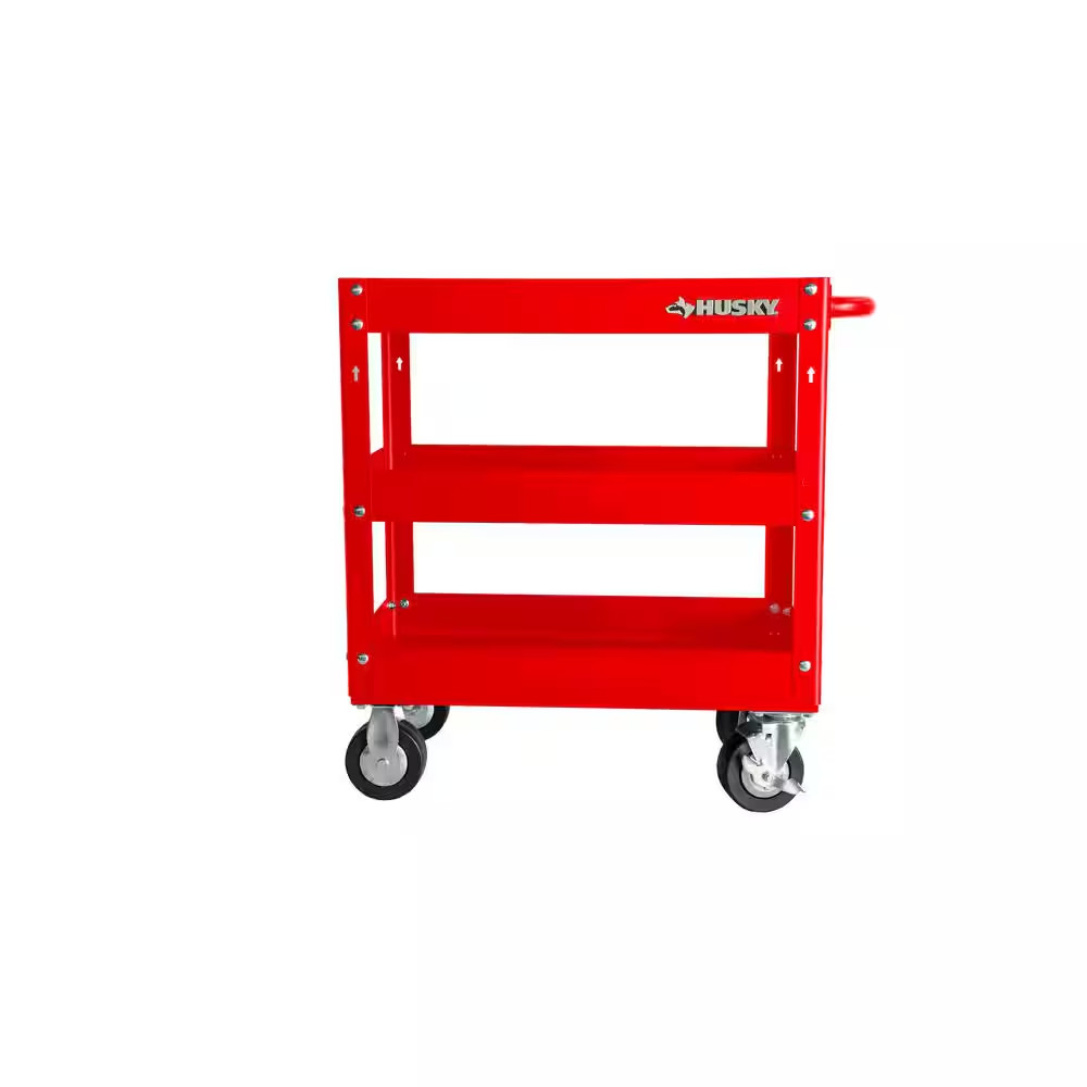 28 In. 3 Tier Cart, Gloss Red