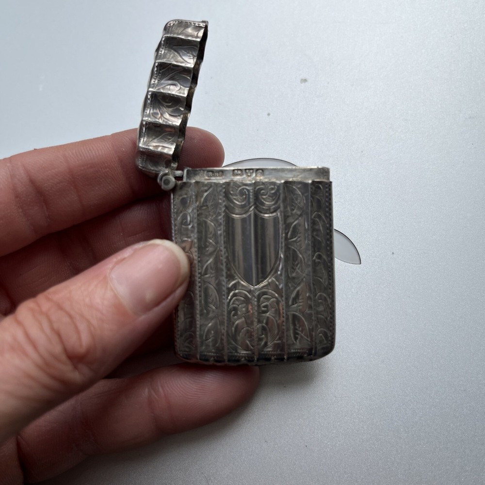 solid silver match case Stunning Antique Rare