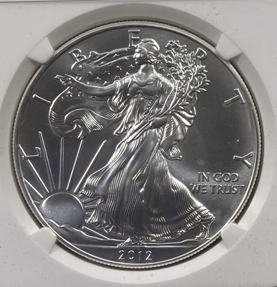 2012 4pc. Silver Eagle 1.00 Set. NGC MS70. All Varieties