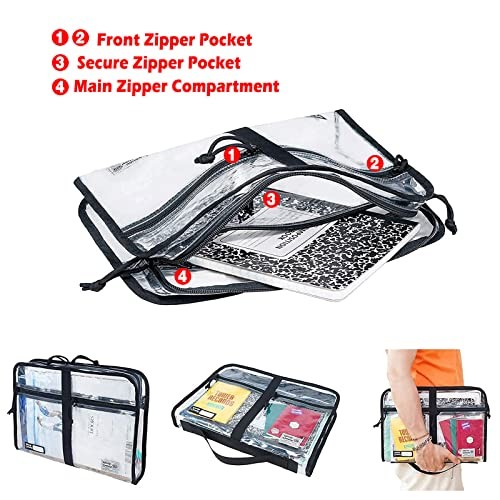 Rough Enough Plastic File Folder Clear Document Bag Organizer Art Black