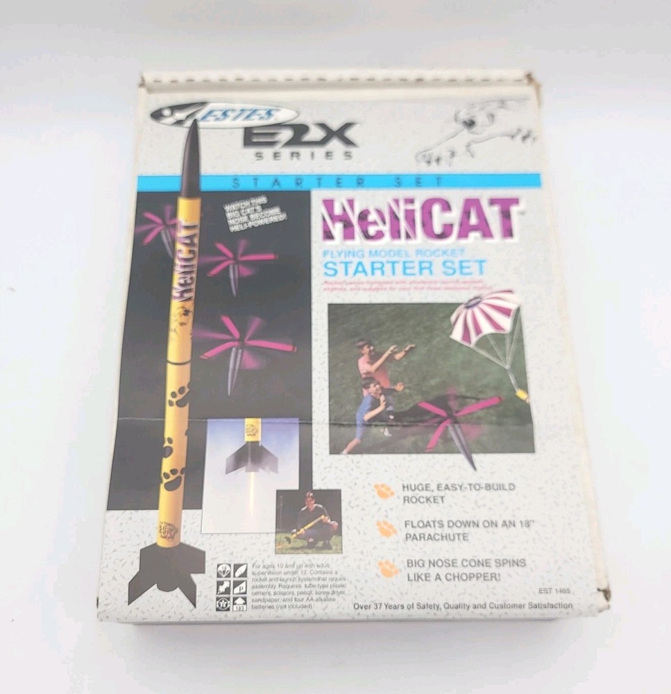 Estes HeliCAT Starter Set Model Rocket Kit w/ Launch Pad in Range Box