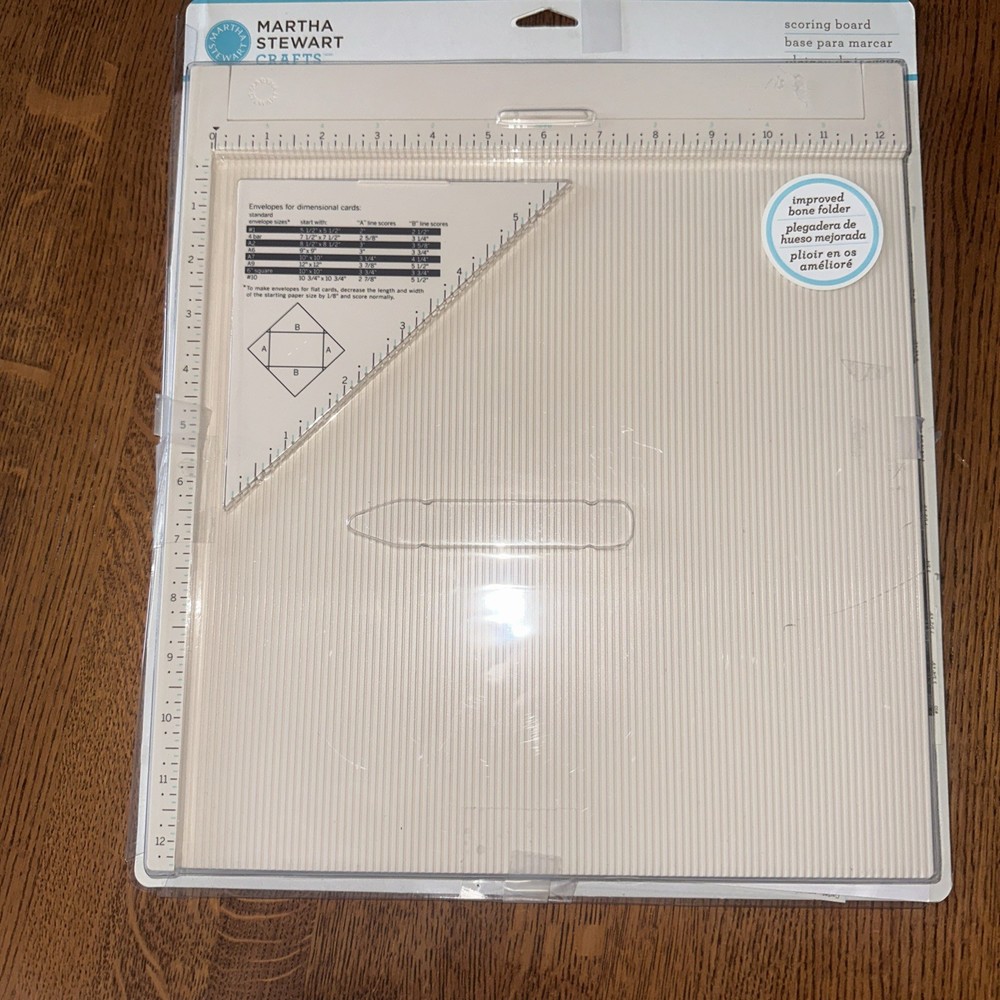 Martha Stewart 12"x12" Scoring Score Board Tool Opened missing bone Folder