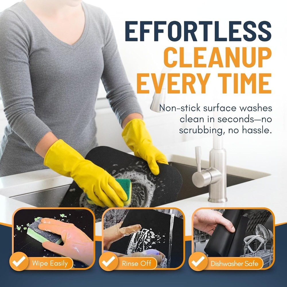 Versatile Reusable Toaster Liners 2 Pack - Simple Cleanup & Cooking Efficiency