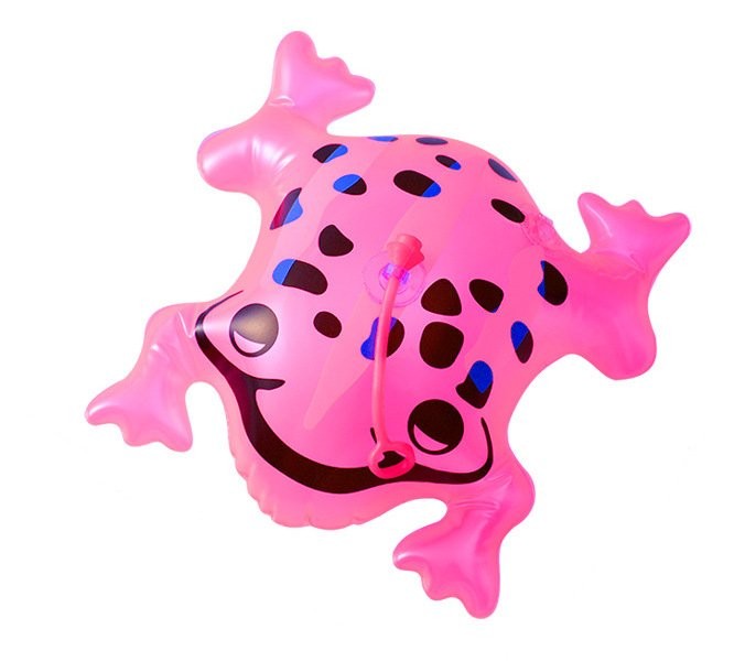 Medium Pink Inflatable Lantern Frog Toy with Motion-Activated Light