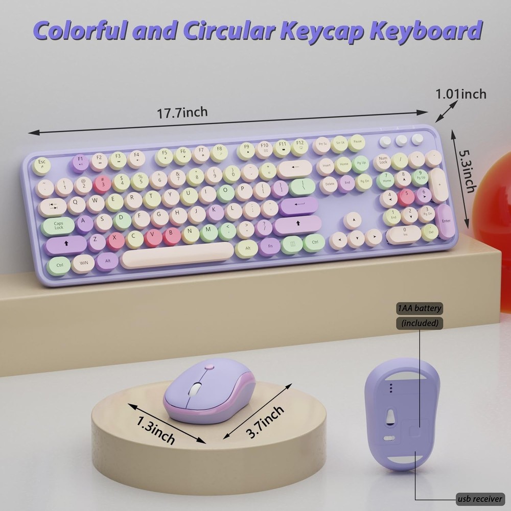 Wireless Typewriter Keyboard and Mouse - Wireless Keyboard