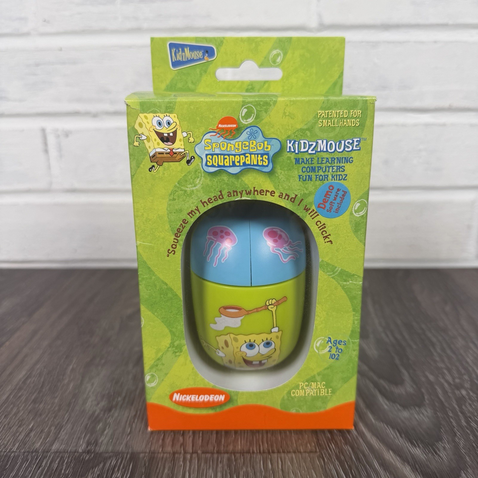 Spongebob Squarepants Kidzmouse Computer Wired Ball Mouse Nickelodeon 2002 VTG