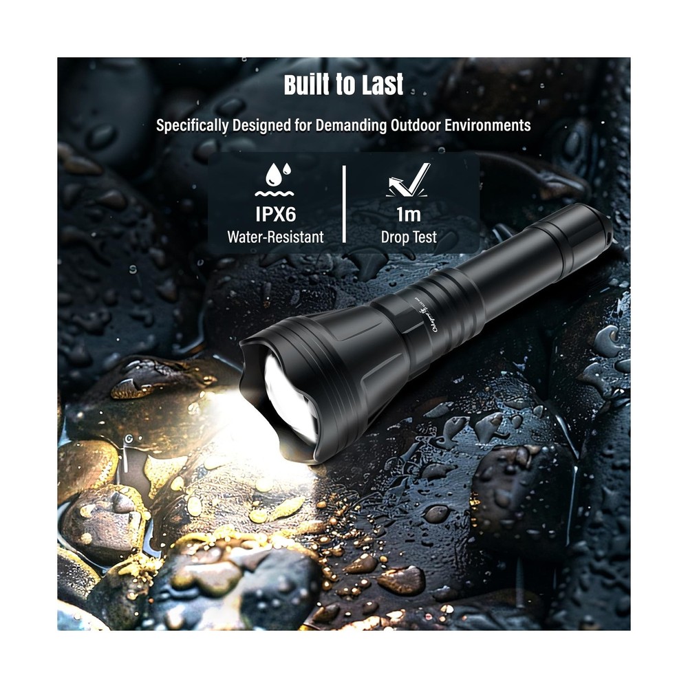 KL52 MAX Upgraded Hunting Flashlight Super Bright Long Range Zoomable Predato...