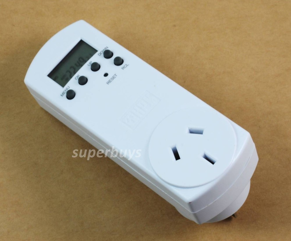 HPM Slim Digital Electrical Powerpoint Power Point Timer with Battery Back-up