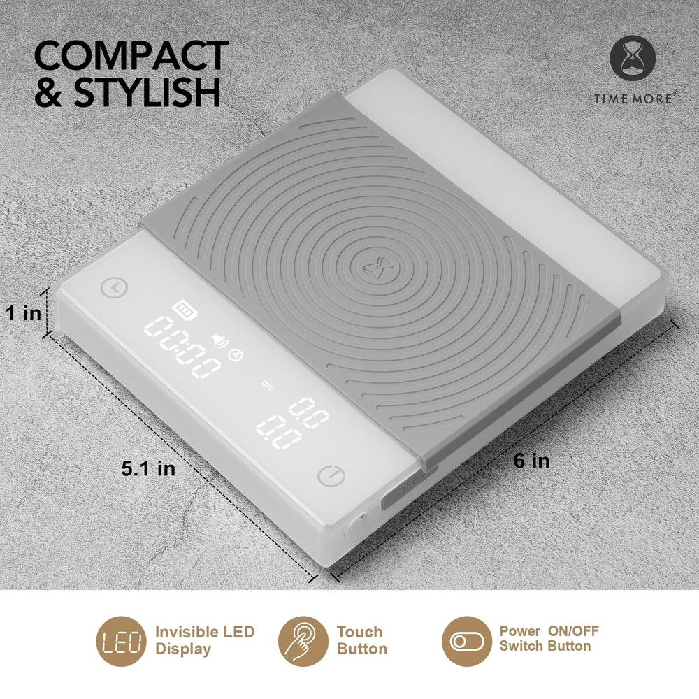 TIMEMORE Coffee Scale Basic 2.0 with Timer,Black Mirror Espresso Scale with F...