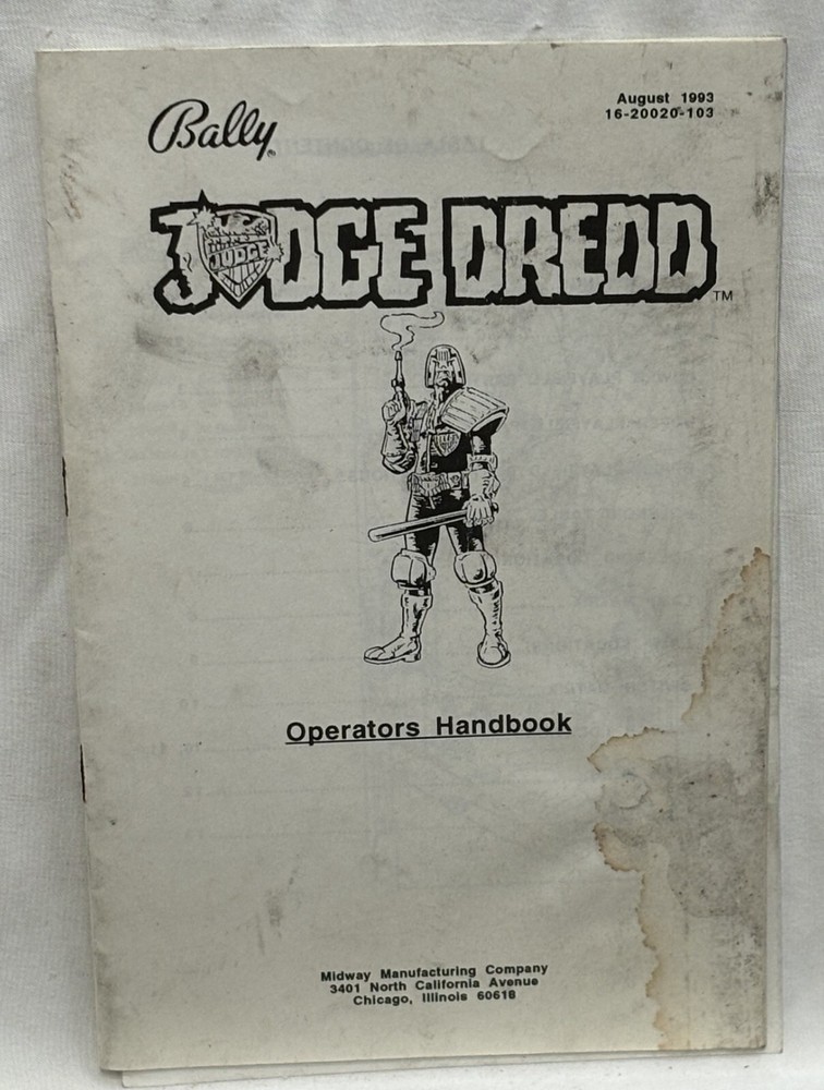 ORIGINAL-BALLY-JUDGE DREDD-OPERATORS HANDBOOK
