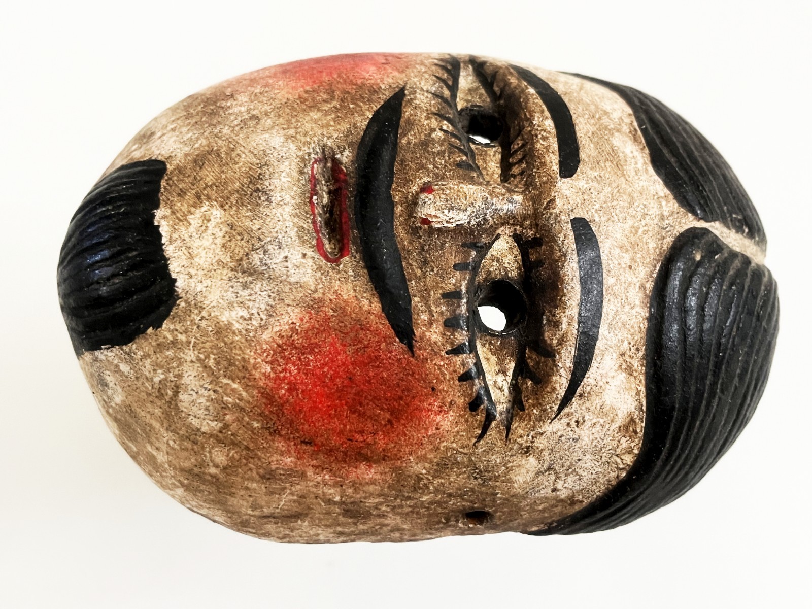 VTG MEXICAN HIDALGO JUANEGRO CUANEGRO JUAN NEGRO FOLK ART HAND CARVED DANCE MASK