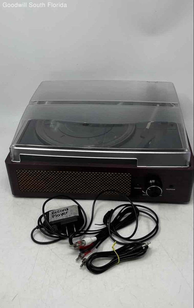Model M49A Brown Multifunction Record Player Turntable W/ Accessories Not Tested