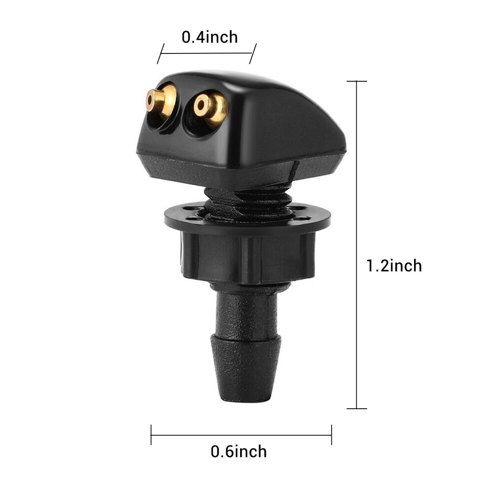 2Sets Universal Front Windshield Washer Nozzle & Fluid Hose Connector Spray Kits