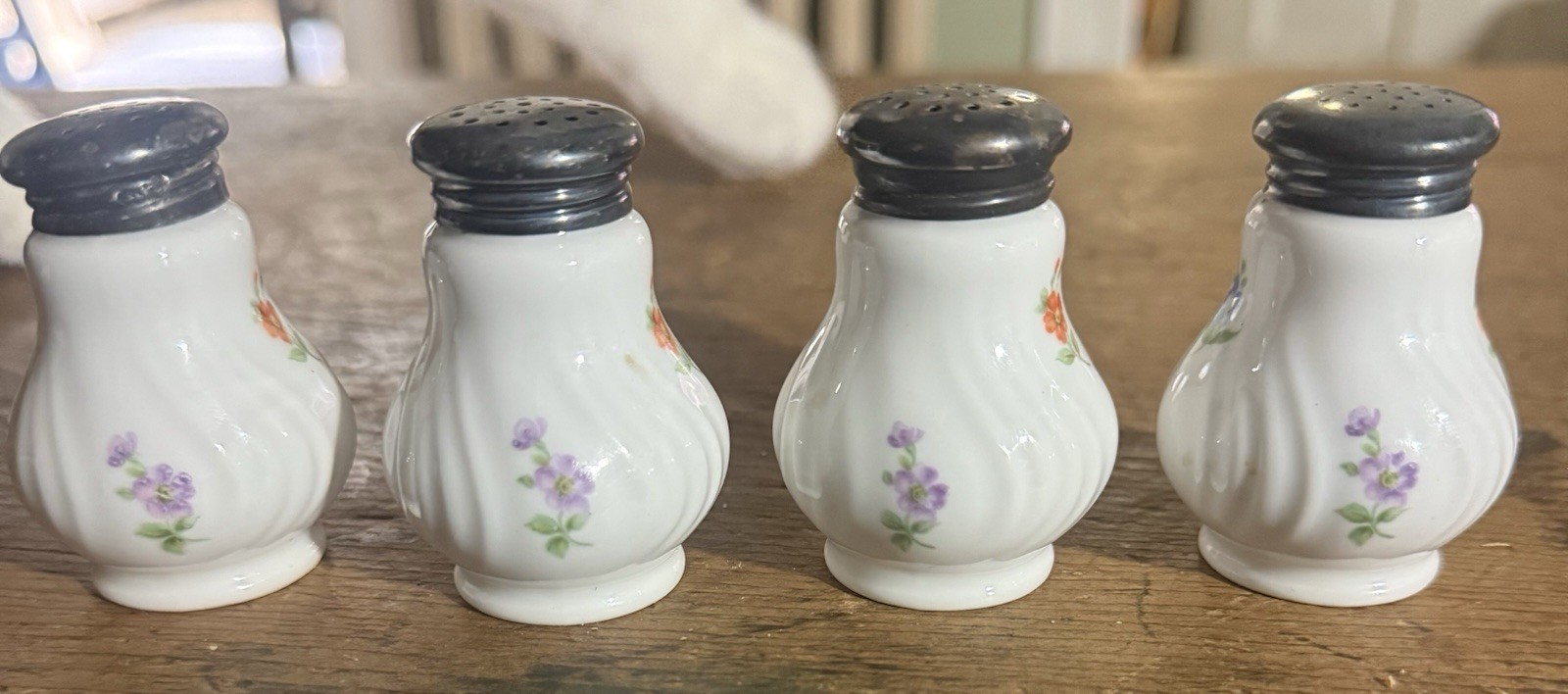 2 pairs Rosenthal salt & pepper 835 sterling tops