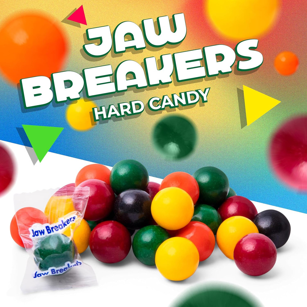 Jawbreakers Hard Candy | 1 Pound Bag - Approx. 75 Count | Fruit Flavored Assortm