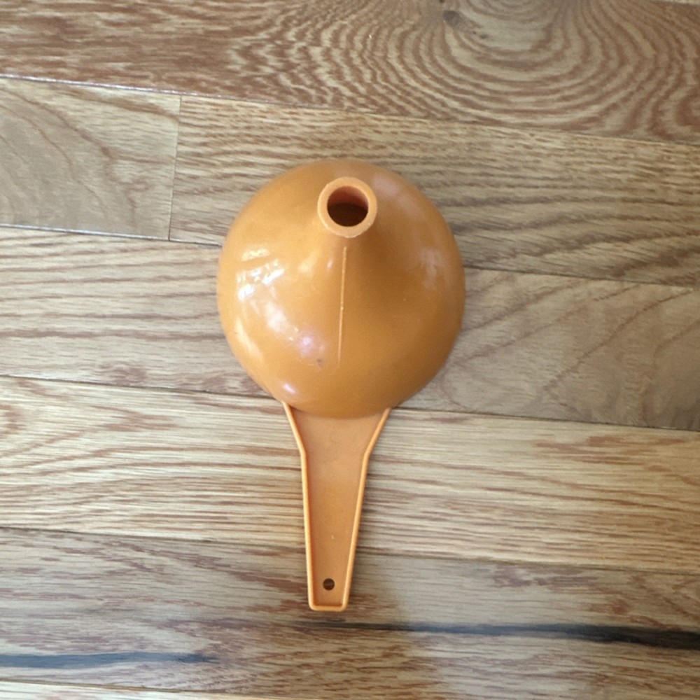 Vintage Tupperware Orange Plastic Medium Funnel Kitchen Tool