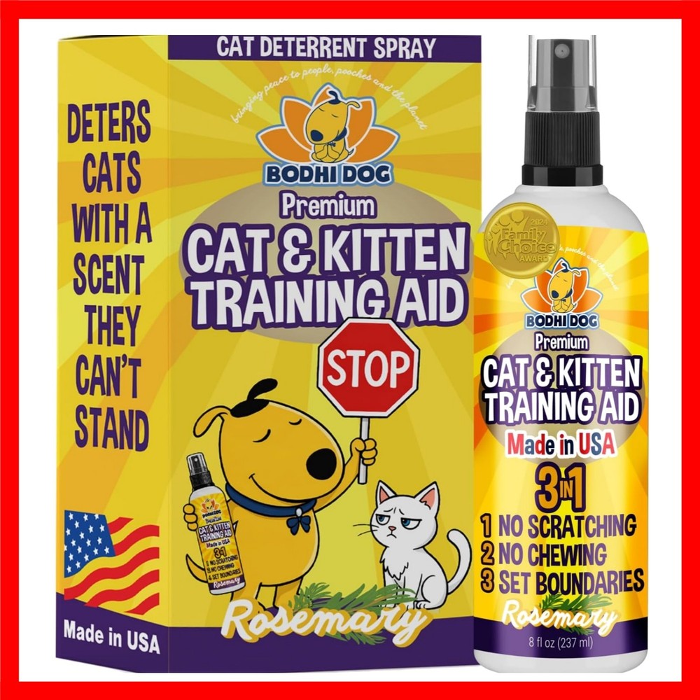 3-in-1 Cat & Kitten Training Aid - Cat Deterrent Spray for Indoor and Outdoor...