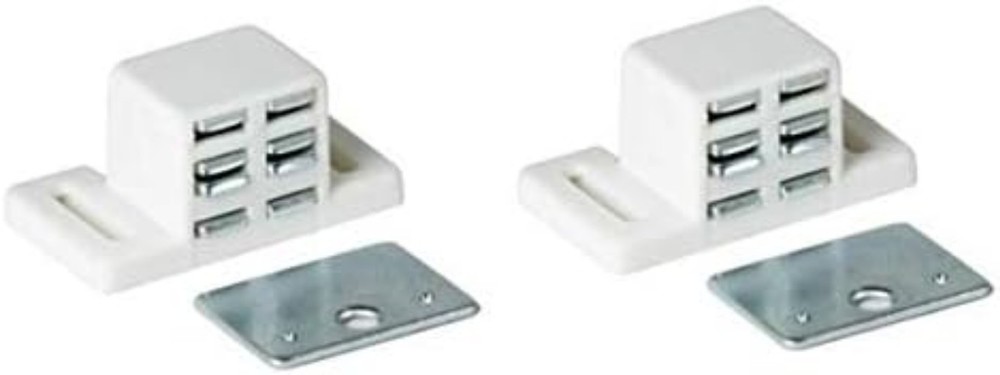 Robust Extra Strong Magnetic Catch with Adjustable Nickel Strike Plate - 2-Pack