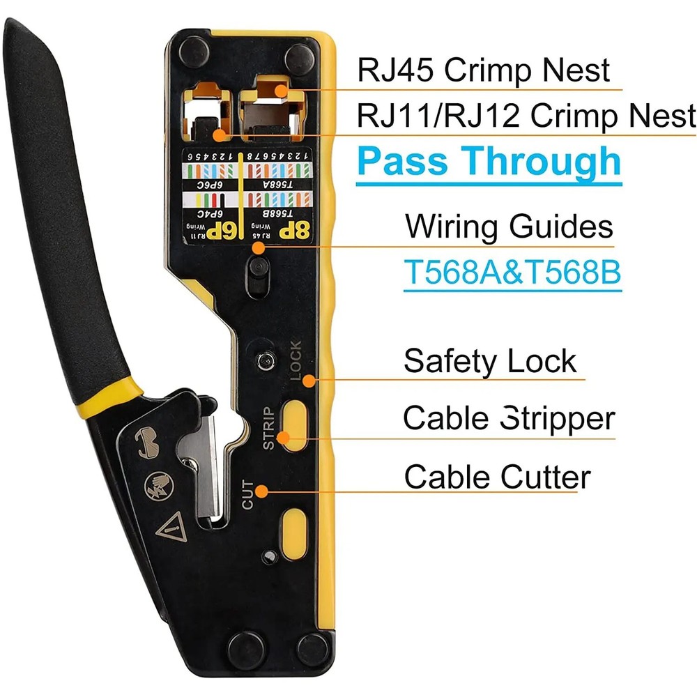 ZoeRax RJ45 Pass-Through Crimp Tool