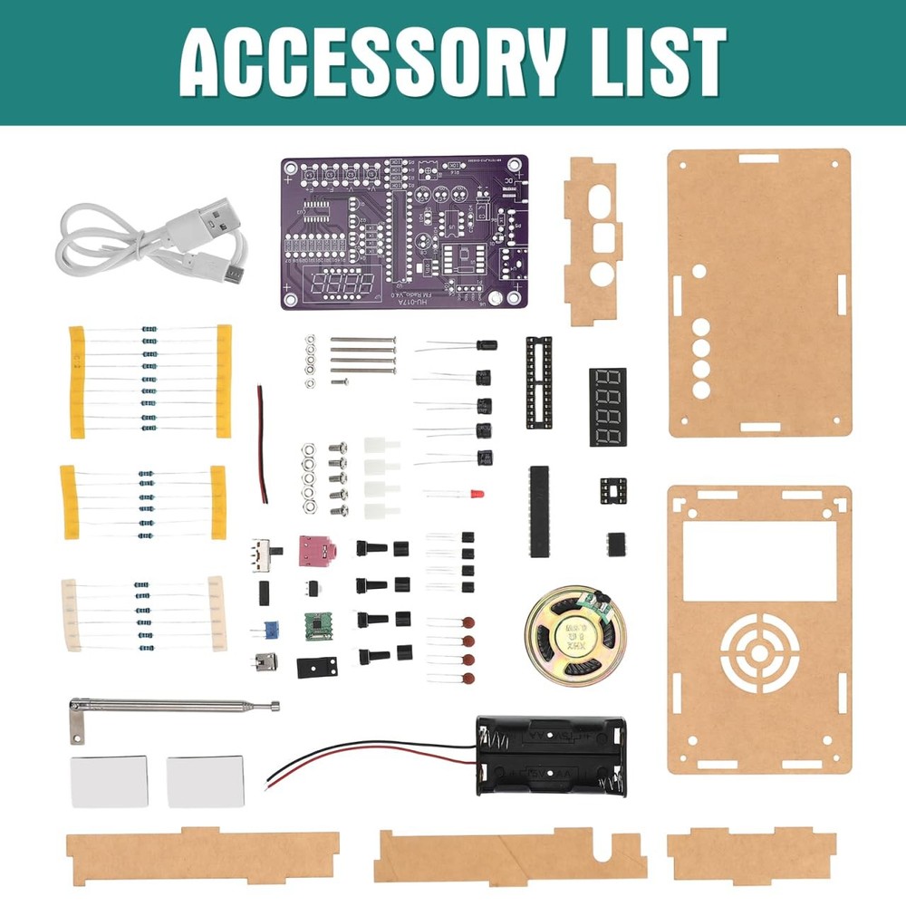 Radio Assembly Kit Diy Electronics Soldering Practice Kit with Fm Circuit Boa...