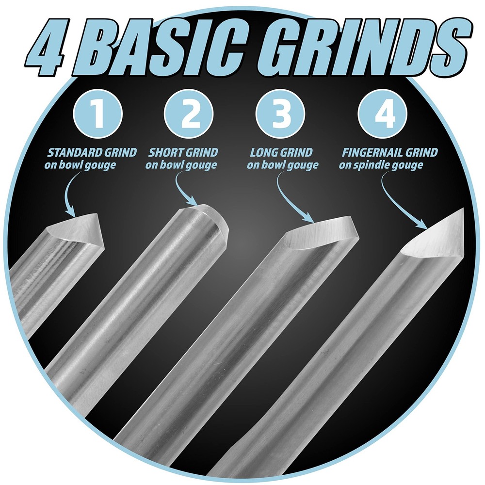 Grind Multi-Grind Lathe Tool Sharpening Jig with Setup Blocks – Bowl Gouge & ...