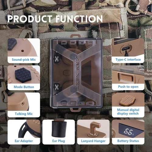 ARM NEXT E30 Bluetooth tactical earbuds for shooting training electronic hearing