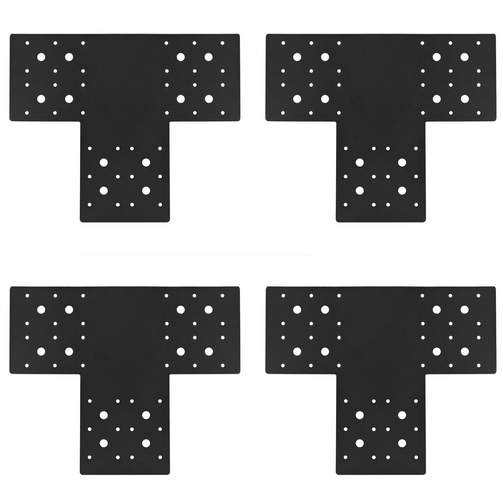 4 PCS T Post Bracket for 6 x 6 Post, Post to Beam Connector, Flat Tee Mending...