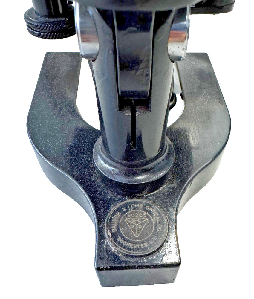 Antique Bausch and Lomb Chrome Jug Handle Microscope, Circa 1910