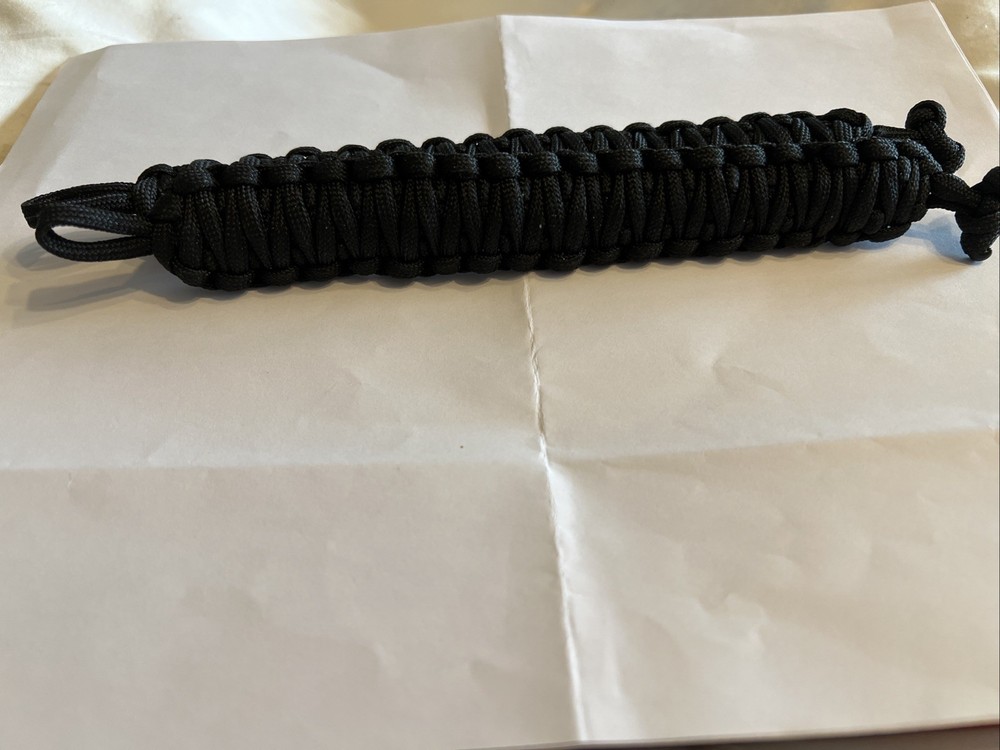 Black Paracord One Strand King Cobra Braid Bracelets Plus 1 Split Ring Keychain