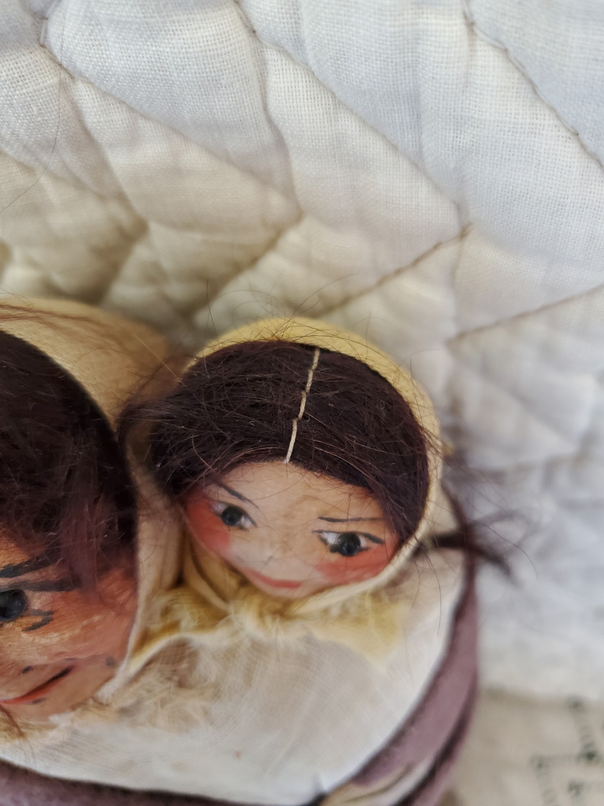 11" Early Mary Frances Woods Native American Indian Doll Skookum & Papoose