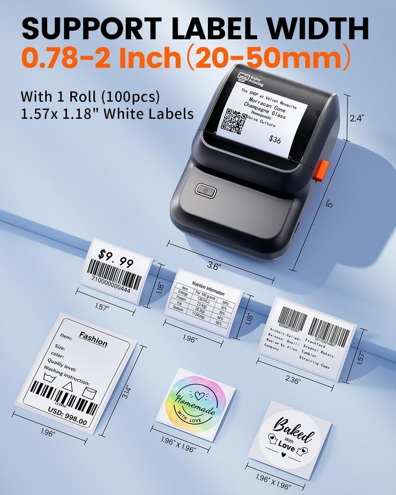 Versatile M100 Bluetooth Label Printer - 2000 Icons, Fast Thermal Printing